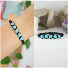 Cargar imagen en el visor de la galería, ✧ Pulsera de macramé con piedras naturales : Turquesa