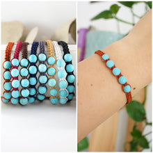 Cargar imagen en el visor de la galería, ✧ Pulsera de macramé con piedras naturales : Turquesa