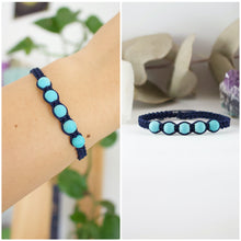 Cargar imagen en el visor de la galería, ✧ Pulsera de macramé con piedras naturales : Turquesa