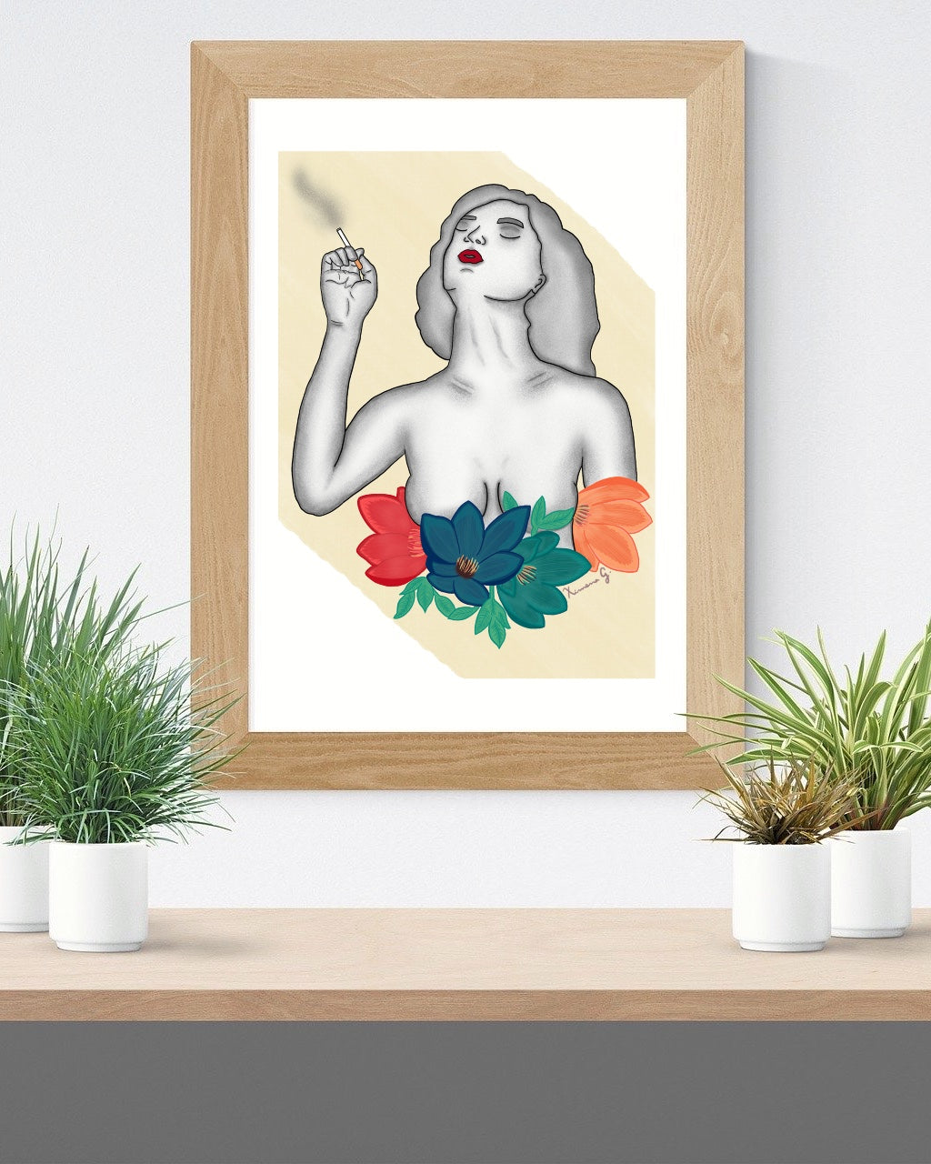 ✧ Lámina - art print A5-A4: Black and white woman