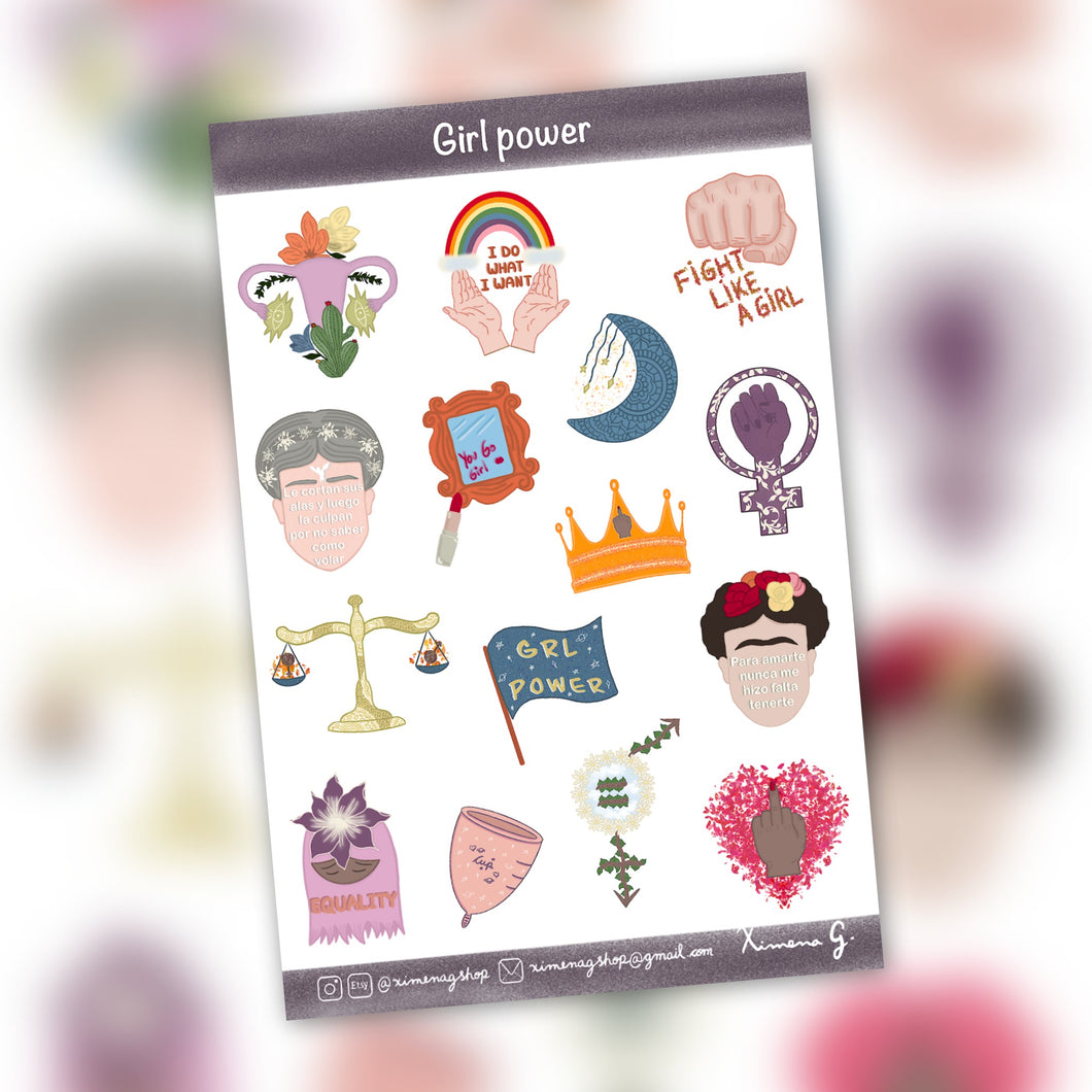 ✧ Hoja de stickers - Sticker sheet: Girl power