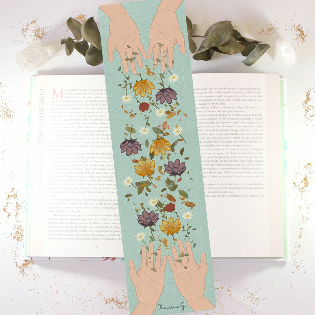 ✧ Marcapáginas Bookmark: Falling flowers