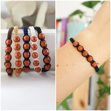 Load image into Gallery viewer, ✧ Pulsera de macramé con piedras naturales : Jaspe Rojo
