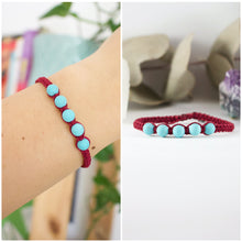 Load image into Gallery viewer, ✧ Pulsera de macramé con piedras naturales : Turquesa
