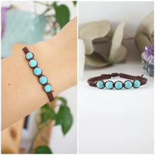 Load image into Gallery viewer, ✧ Pulsera de macramé con piedras naturales : Turquesa
