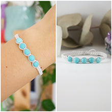 Load image into Gallery viewer, ✧ Pulsera de macramé con piedras naturales : Turquesa
