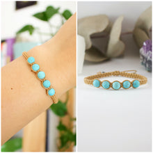 Load image into Gallery viewer, ✧ Pulsera de macramé con piedras naturales : Turquesa
